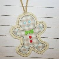 ITH Gingerbread Man Christmas Ornament Applique Design